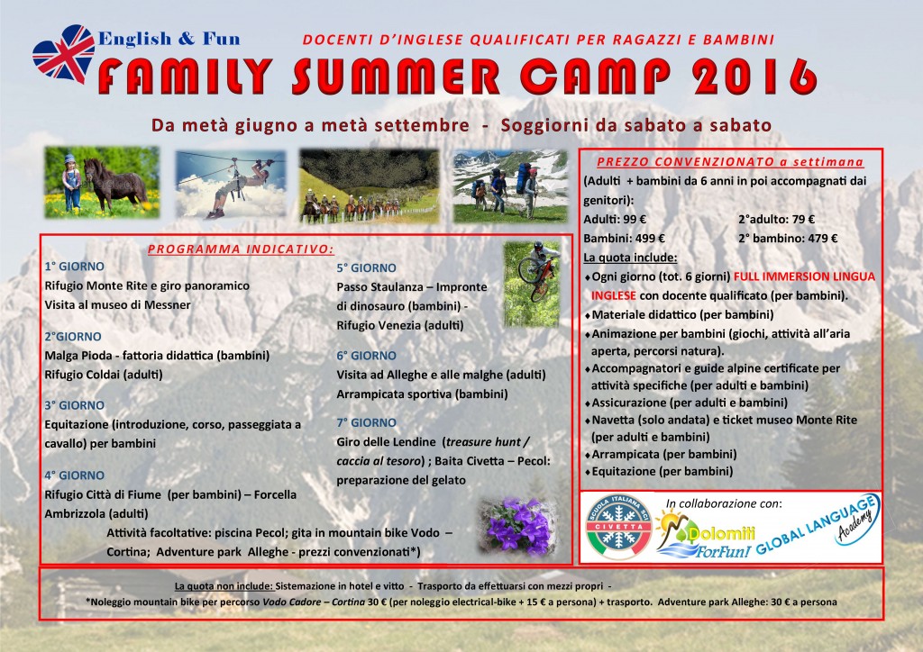 Summer camp 2016 flyer per hotel.pub